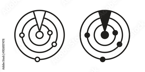Radar detection icon vector logo design element. Vector emblem template.
