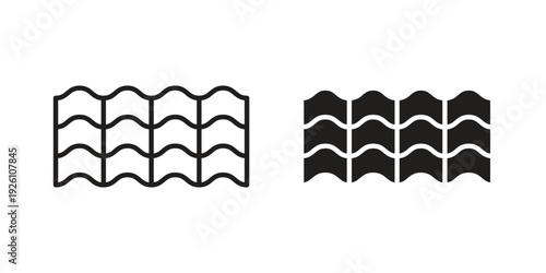 Roof tile icon vector logo design element. Vector emblem template.