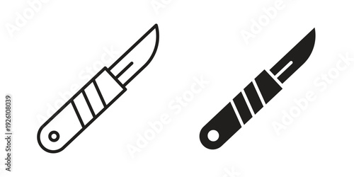 Scalpel icon vector logo design element. Vector emblem template.