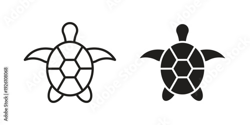 Sea turtle icon vector logo design element. Vector emblem template.