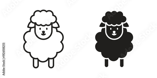 Sheep icon vector logo design element. Vector emblem template.