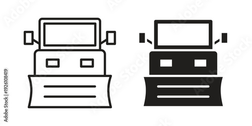 Snowplow icon vector logo design element. Vector emblem template.