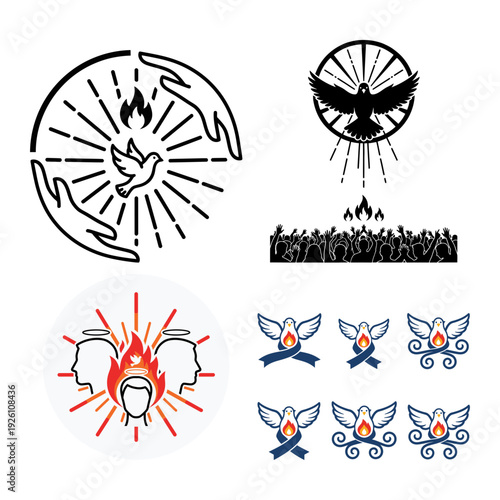 Pentecost Christian Sacred Symbols Icon Bundle