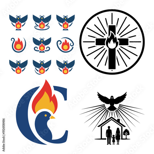 Pentecost Trinity Dove and Spirit Icon Bundle