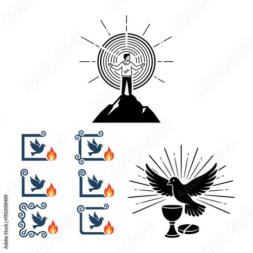Pentecost Whitsunday Holy Spirit Icon Bundle
