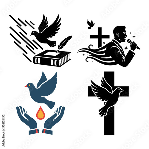 Pentecost Holy Spirit Sacred Symbol Icon Bundle