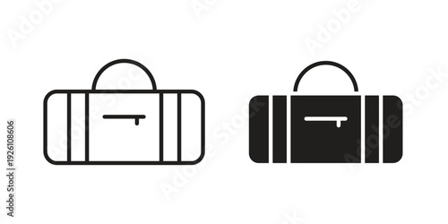 Sports bag icon vector logo design element. Vector emblem template.