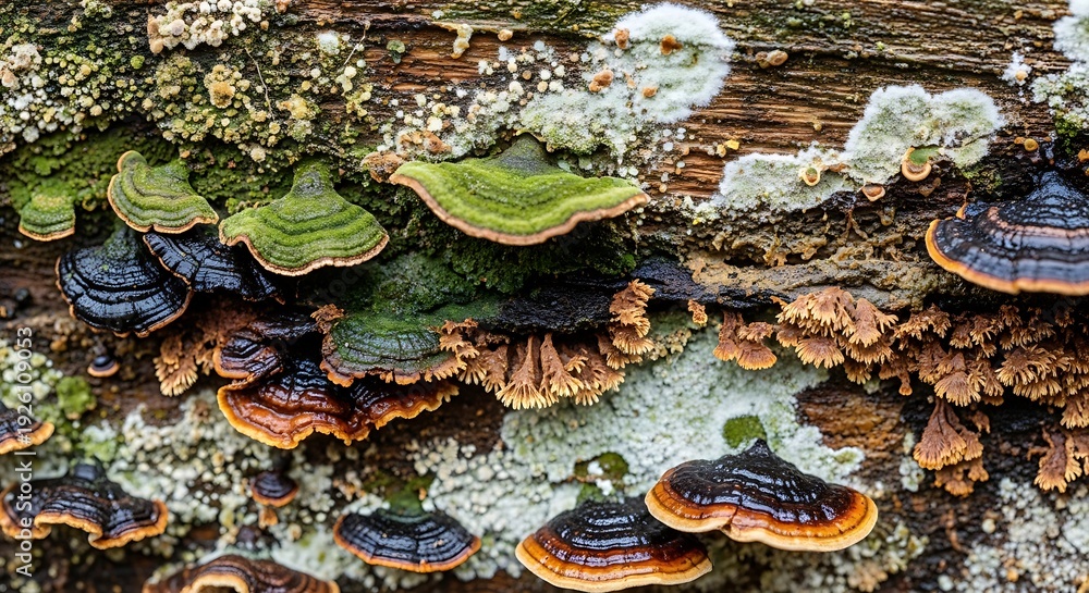 Obraz premium A close-up view of fungi growing on a tree