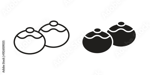 Sufganiyah icon vector logo design element. Vector emblem template.