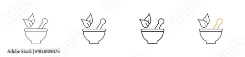 Apothecary icon set outline style with various size