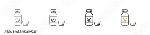 Syrup icon set outline style with various size
