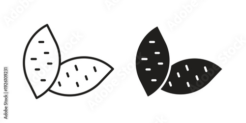 Sweet potato icon vector logo design element. Vector emblem template.