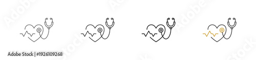 Healthcare icon set outline style with various size