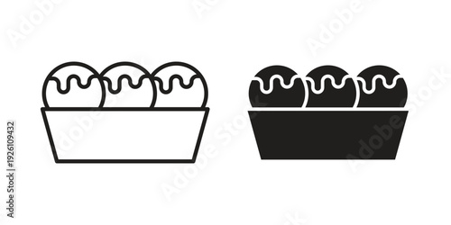 Takoyaki icon vector logo design element. Vector emblem template.