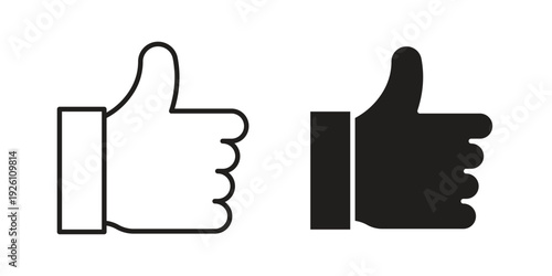 Thumb up icon vector logo design element. Vector emblem template.