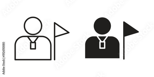 Tourist Guide icon vector logo design element. Vector emblem template.