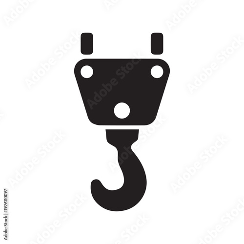 The crane hook icon. Building and lifting symbol. Flat
