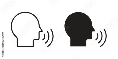 Voice control icon vector logo design element. Vector emblem template.