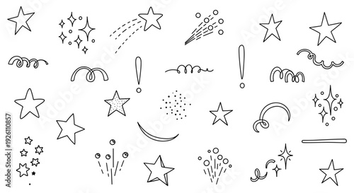 Collection of handdrawn festive holiday and celebration icons