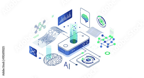 Digital technology concept with smartphone and artificial intelligence