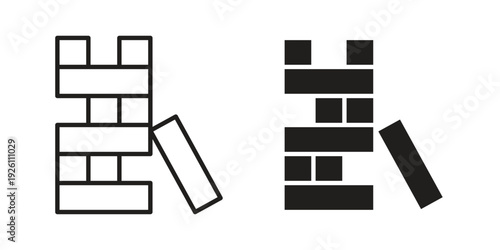 Wooden block icon vector logo design element. Vector emblem template.