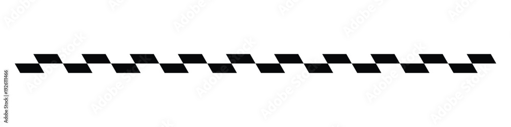 Fototapeta premium Minimal checkered racing stripe divider, motorsport speed line element for automotive branding, website headers and competition graphics