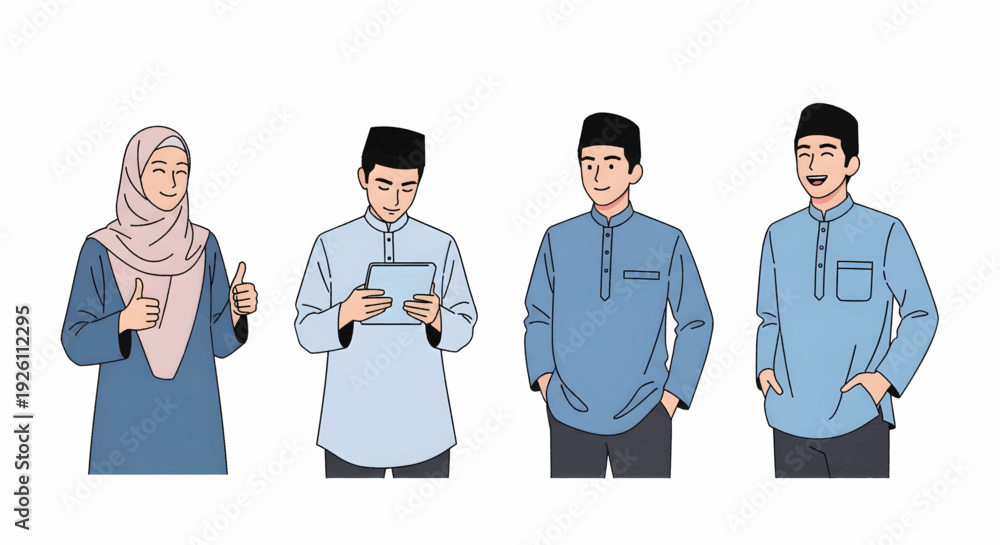 Fototapeta premium Diverse Group of People Wearing Traditional Clothing.