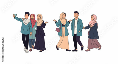 Diverse Group of People Taking Selfie Together.