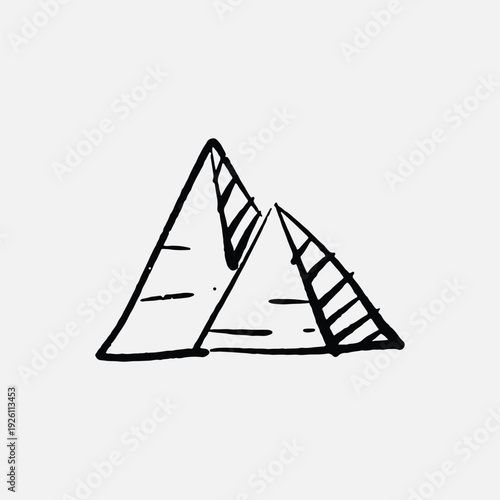 Illustration of an history sketch ink pyramid