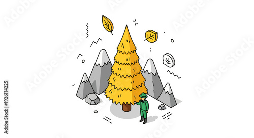 Bitcoin Stack with Falling Coins Illustration.
