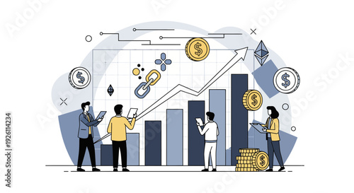 Business Professionals Analyzing Financial Growth Chart.