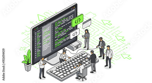 Developers Working on Computer Code Project.