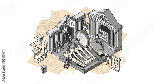 Detailed Architectural Illustration of a Building.