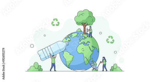 People Watering the Earth with Megaphone.
