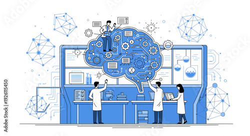 Scientists Working Together in Laboratory Setting.