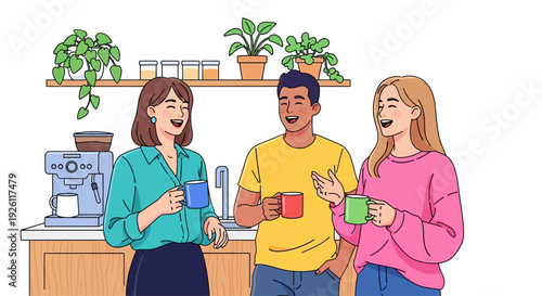 Positive Colleagues Enjoying Coffee Break