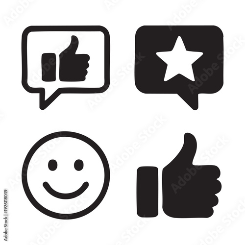Social media icons and emoticons