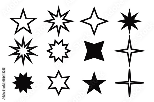 Wallpaper Mural Collection of various star shapes and symbols Torontodigital.ca