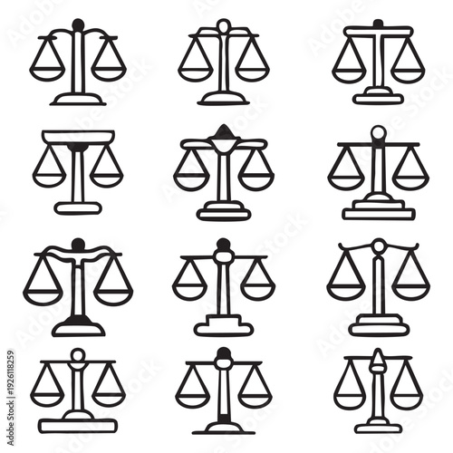 Wallpaper Mural Collection of scales of justice icons Torontodigital.ca