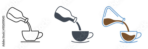 Sugar Line Icon, Vector Illustration of Drink and Sweet, Sugar and Cup Sign, Editable Graphics, Perfect for Beverage, Cafe