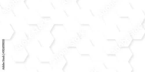 Futuristic abstract emboss white hexagon pattern vector design. Hexagon concept design abstract cube business technology background.