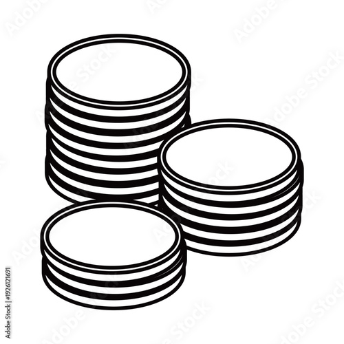 積み上げられた金貨・コインのイラストセット