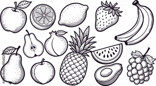Fruit icons set