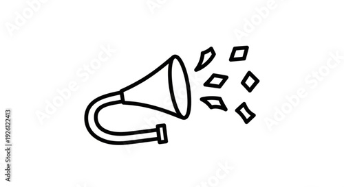 Megaphone icon with sound waves loudspeaker symbol communication tool announcement sign publicity megaphone