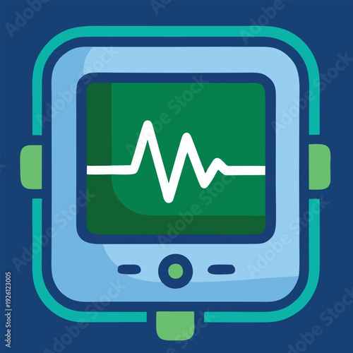 logo design vector icon illustration heartbeat monitor with line