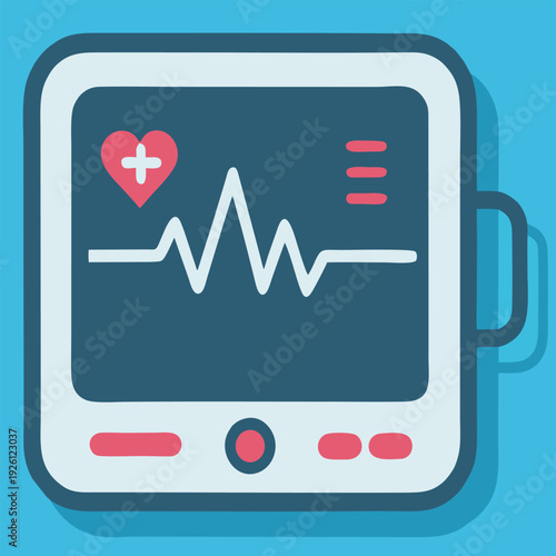 logo design vector icon illustration heartbeat monitor with line