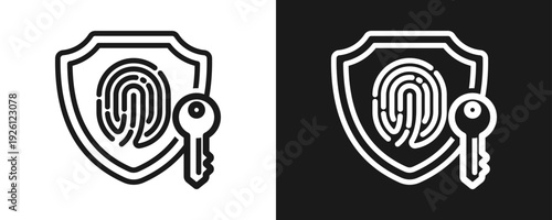 Zero Trust Security Icon Set Outline In White And Black Background