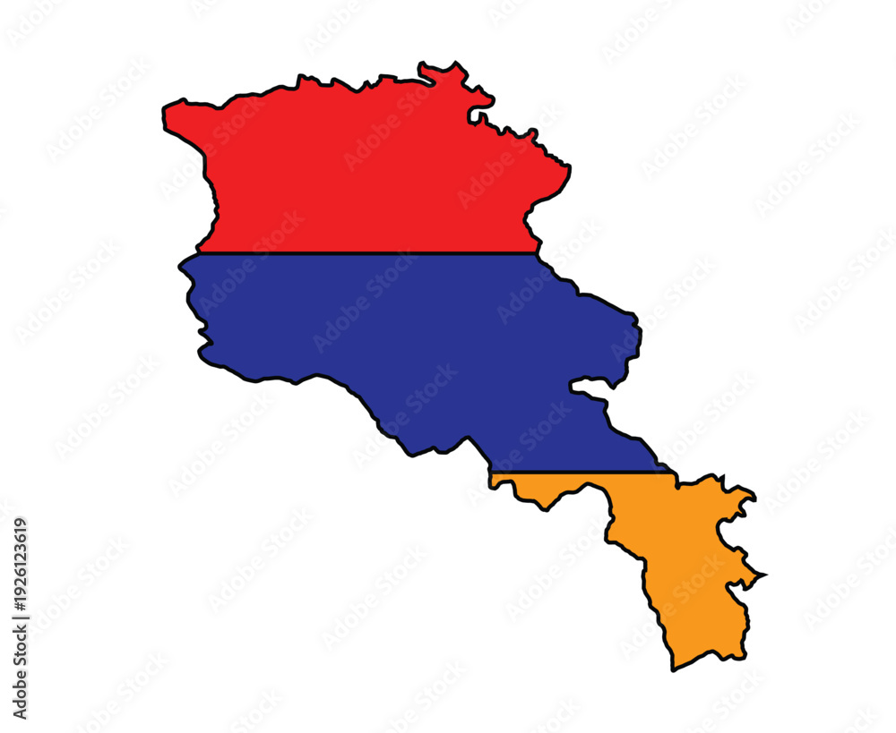 Fototapeta premium armenia, map, vector, geography, caucasus, borders, country, outline, yerevan, atlas, travel, cartography, illustration, background, design, digital, silhouette, concept, national, international, web,