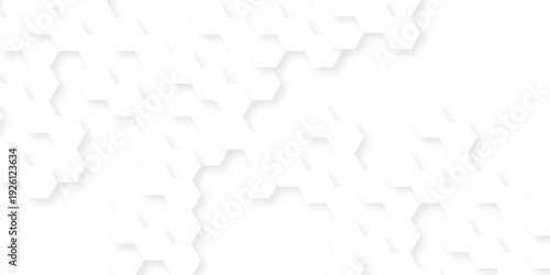Abstract white grid hexagonal futuristic paper emboss. white hexagon pattern vector design. Hexagon concept design cube business technology background.