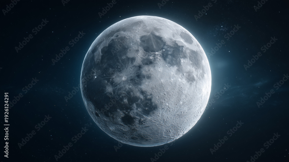 Fototapeta premium Supermoon Extreme Close-Up with Detailed Lunar Surface and Craters